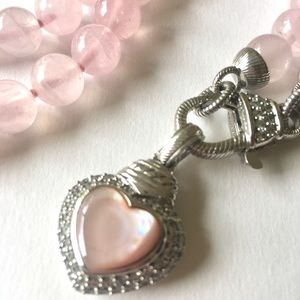 Judith Ripka Sterling Pink Quartz Bead Necklace